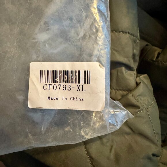 Quilted Bomber Jacket Olive Green Size XL - Picture 6 of 8